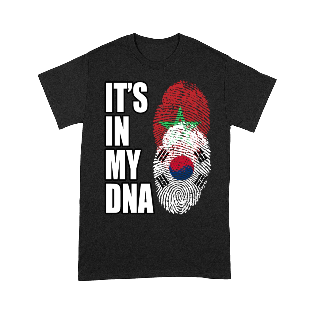 South Korean And Moroccan Mix DNA Flag Heritage Comfort T-shirt