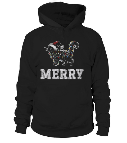 MERRY CAT WRAPPED BY CHRISTMAS LIGHTS D Color 5 GR Hoodie Unisex