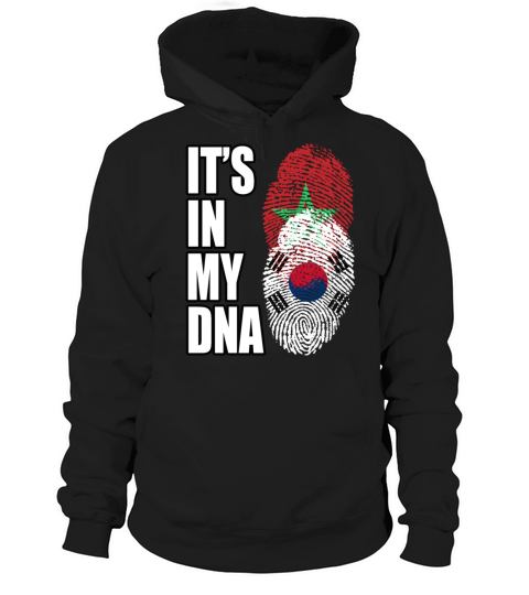South Korean And Moroccan Mix DNA Flag Heritage Hoodie Unisex