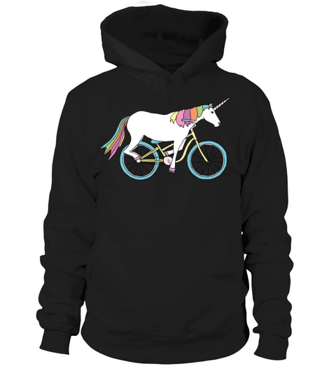 unicorn riding bike Hoodie Unisex