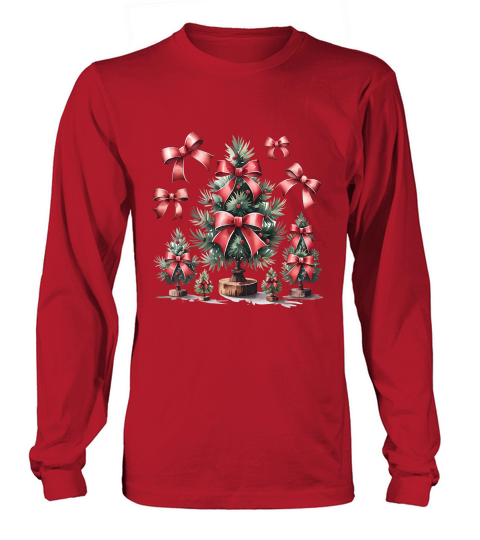 Christmas Bows and Pine Vintage Long sleeved Unisex