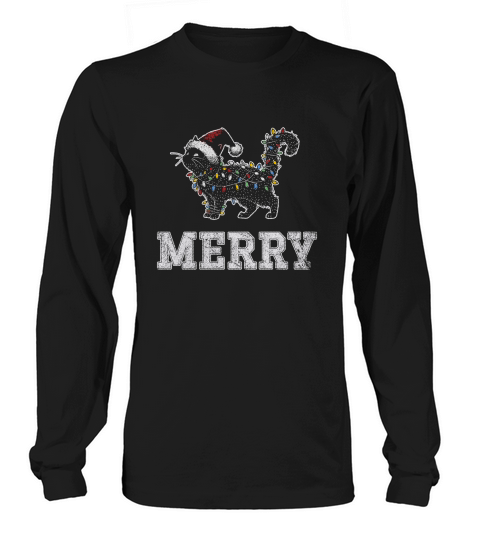 MERRY CAT WRAPPED BY CHRISTMAS LIGHTS D Color 5 GR Long sleeved Unisex