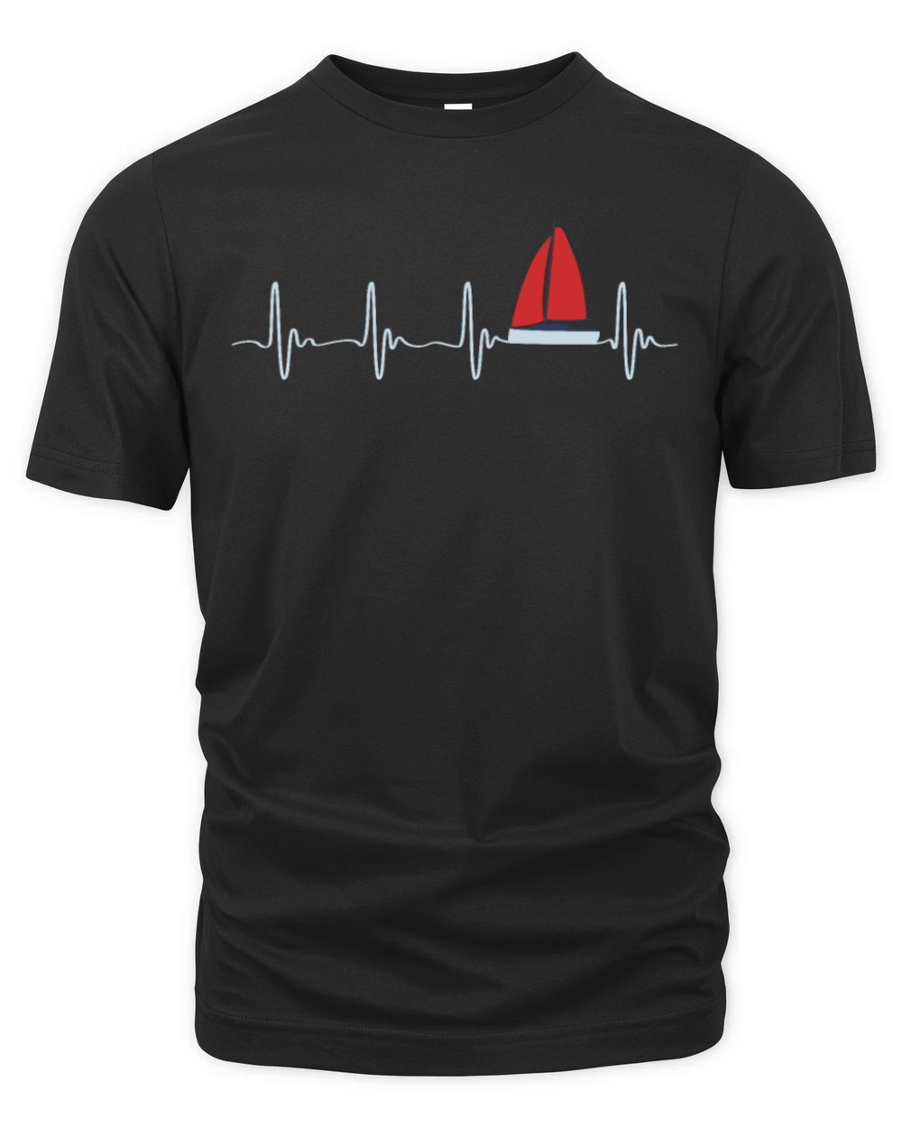 Sailboat heartbeat sailing skipper Organic Unisex T-shirt