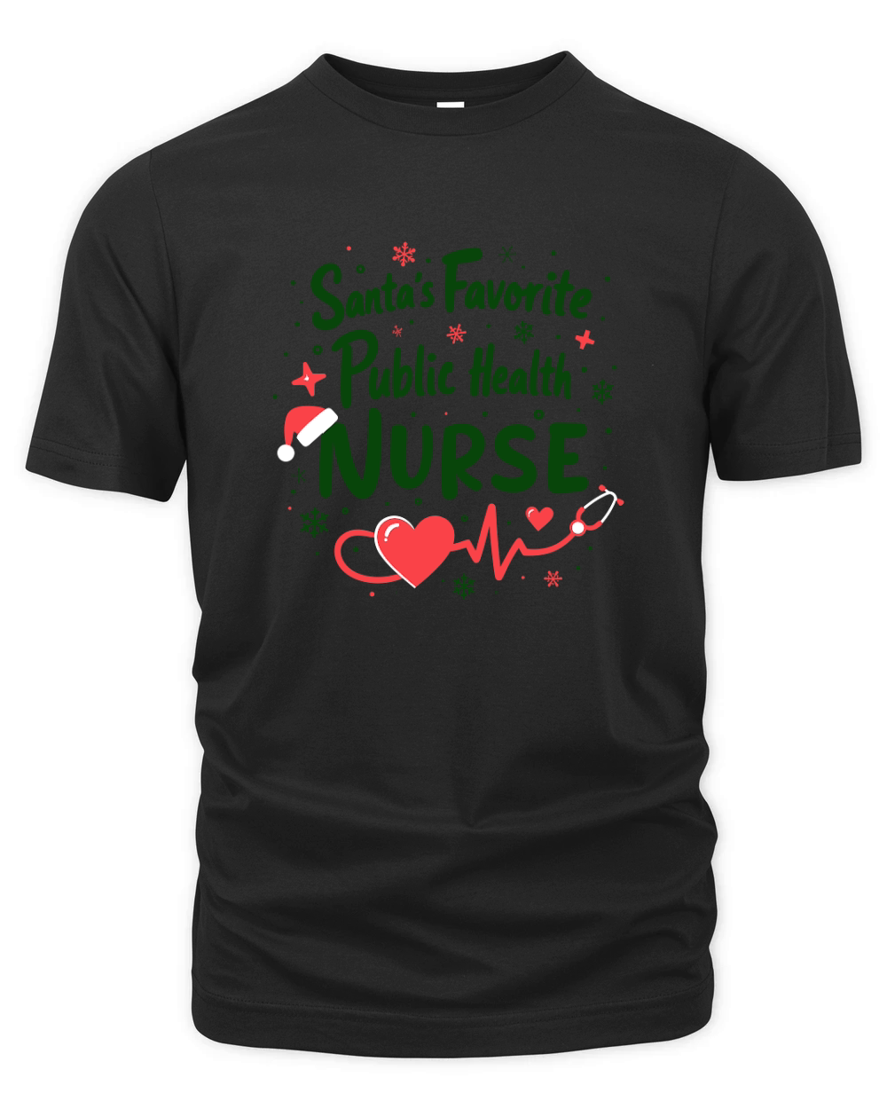 Santas Favorite Public Health Nurse Christmas Organic Unisex T-shirt