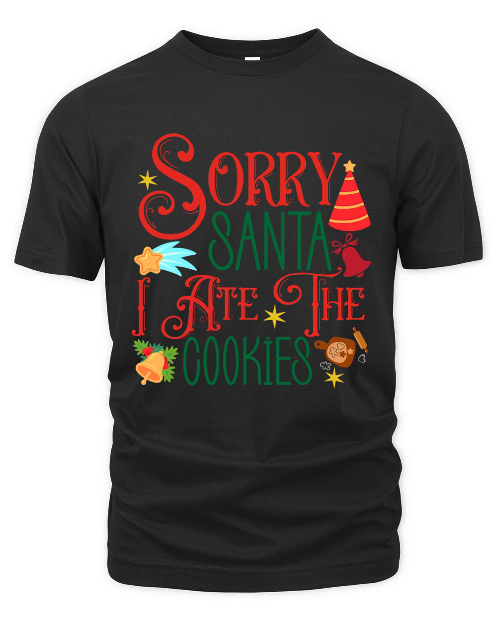 Sorry Santa I Ate The Cookies Organic Unisex T-shirt