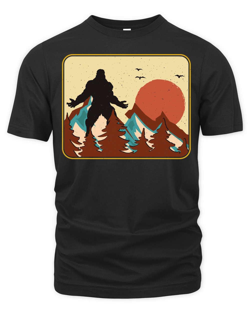 Vintage UFO Alien Bigfoot Organic Unisex T-shirt