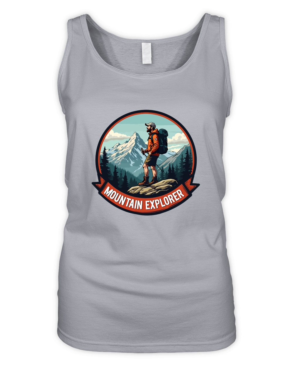 Mountain explorer hiking adventure Illus 09 Organic Women's Tank Top