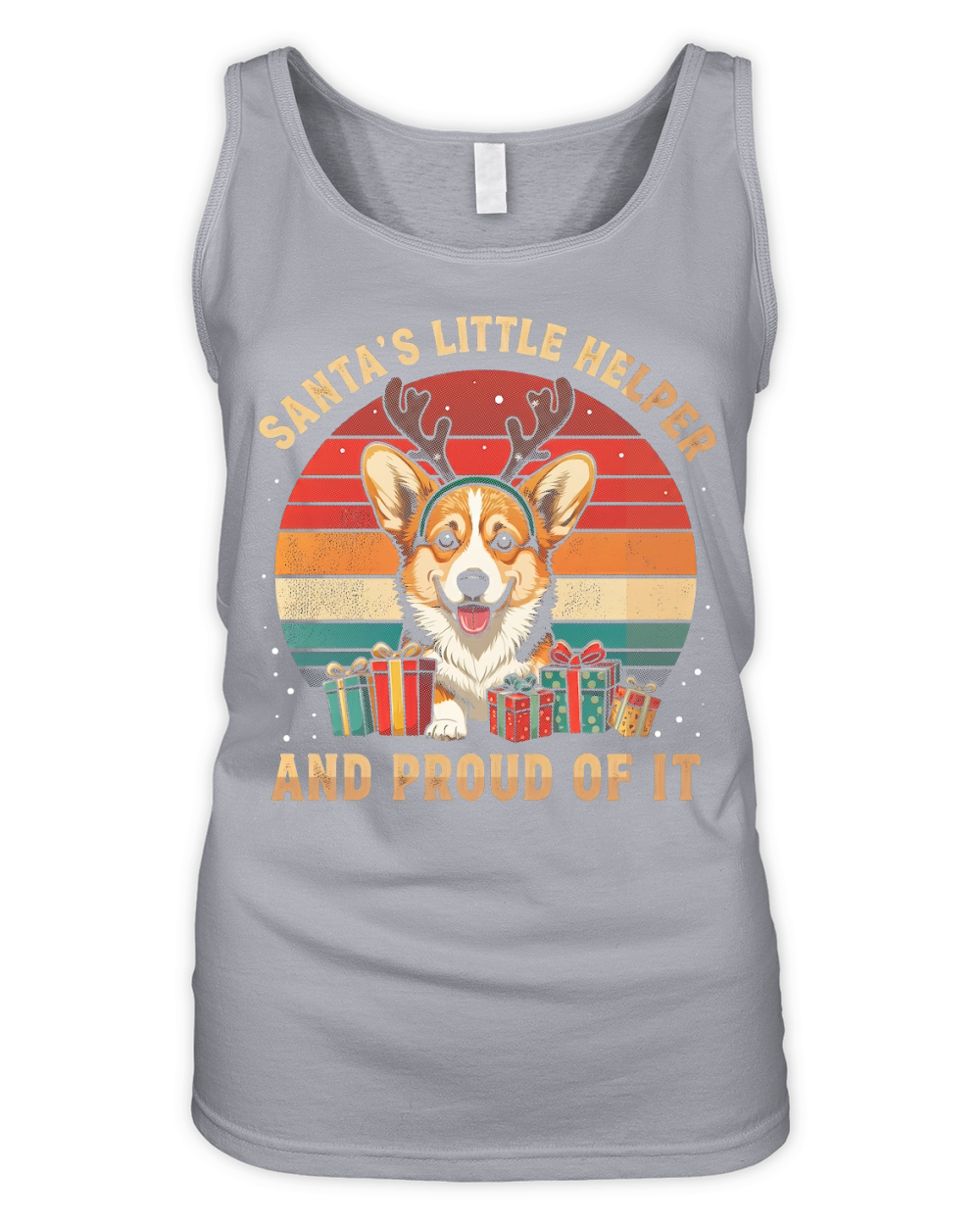 Santas Little Helper And Proud Of It Corgi Christmas Organic Women's Tank Top