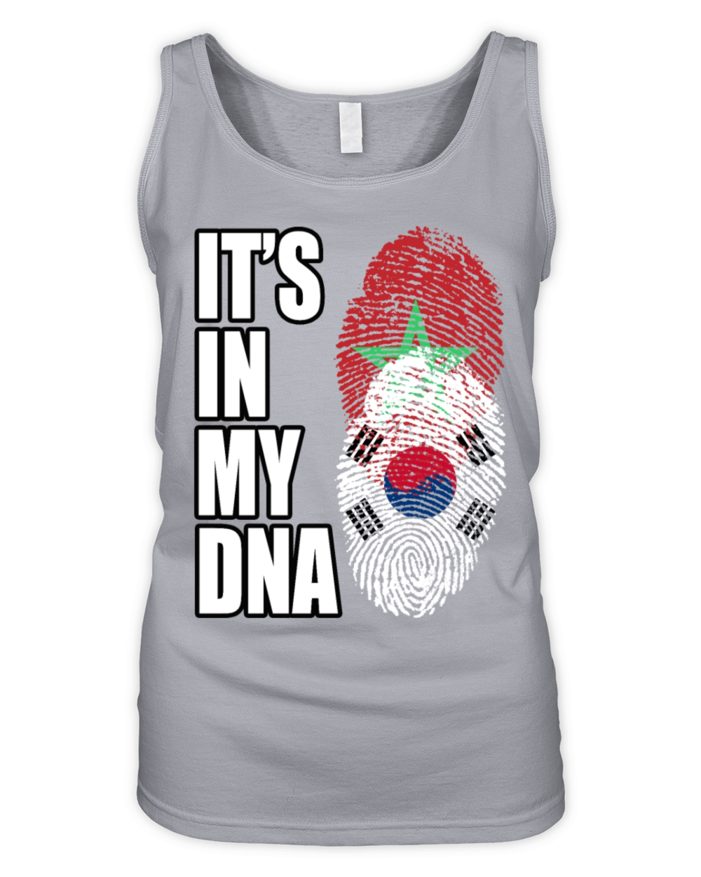 South Korean And Moroccan Mix DNA Flag Heritage Organic Women's Tank Top