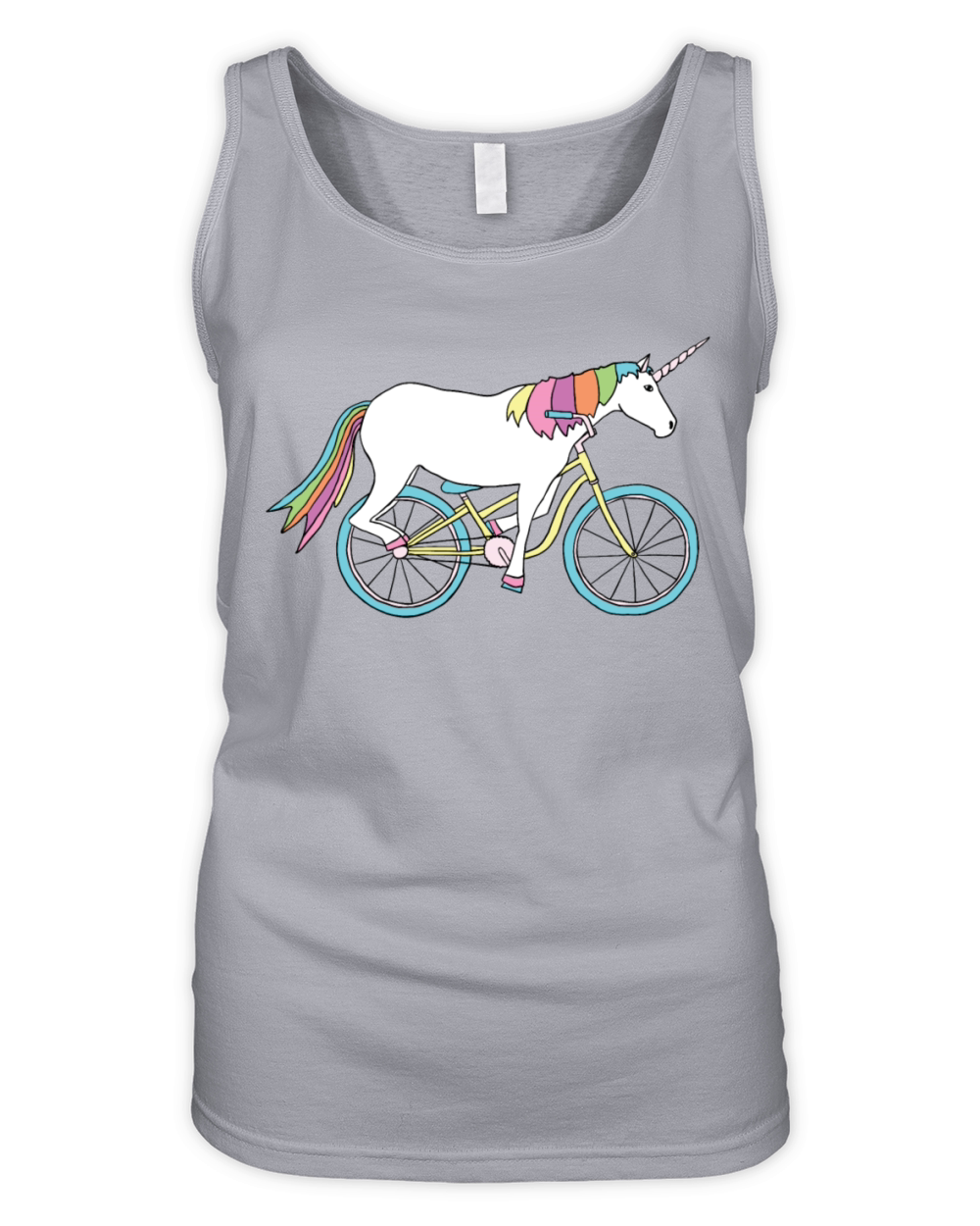 unicorn riding bike Organic Women's Tank Top