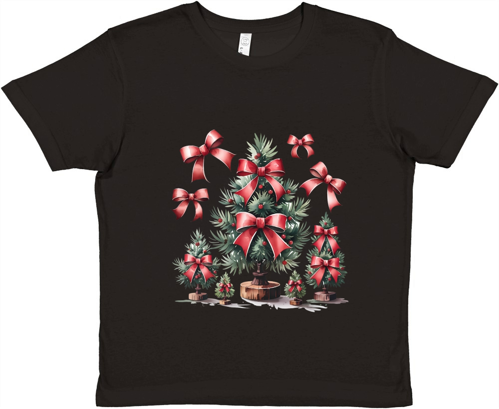 Christmas Bows and Pine Vintage Premium Kids Crewneck T-shirt
