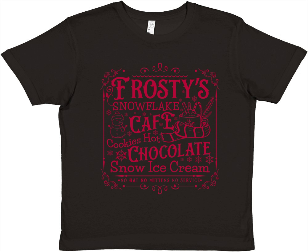 frostys Snowflake Cafe cookies Vintage  Christmas 300 Premium Kids Crewneck T-shirt