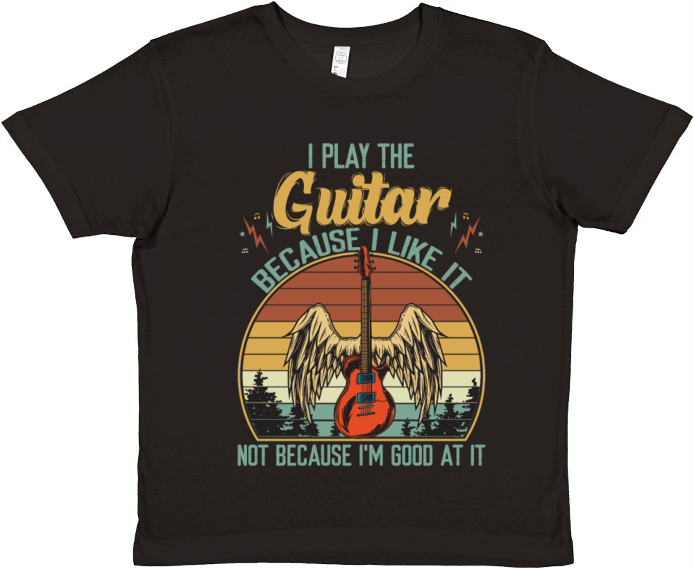 I Play The Guitar Because I Like It Vintage Premium Kids Crewneck T-shirt