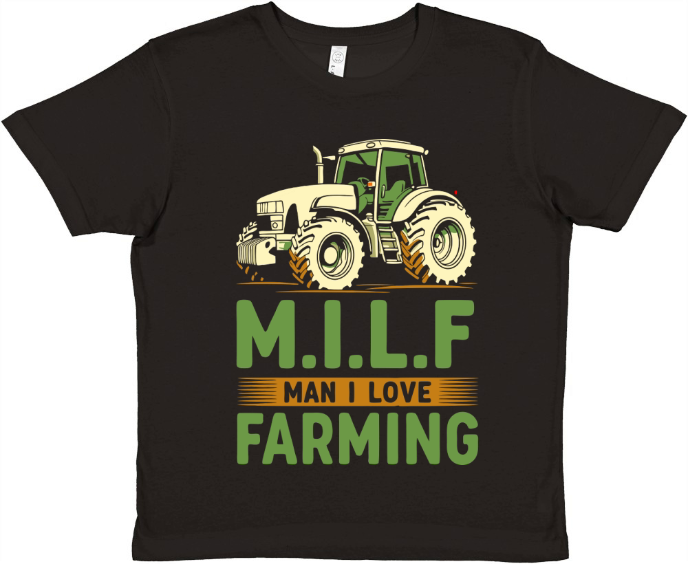 M.I.L.F Man I Love Farming Premium Kids Crewneck T-shirt
