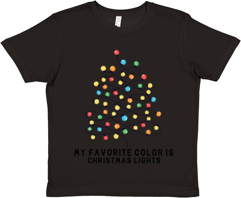My favorite color is Christmas lights Premium Kids Crewneck T-shirt