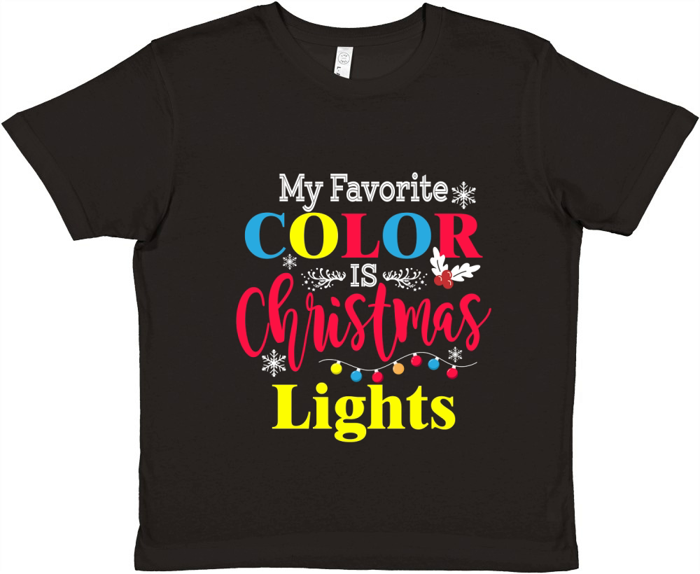 My Favorite Color Is Christmas Lights Premium Kids Crewneck T-shirt