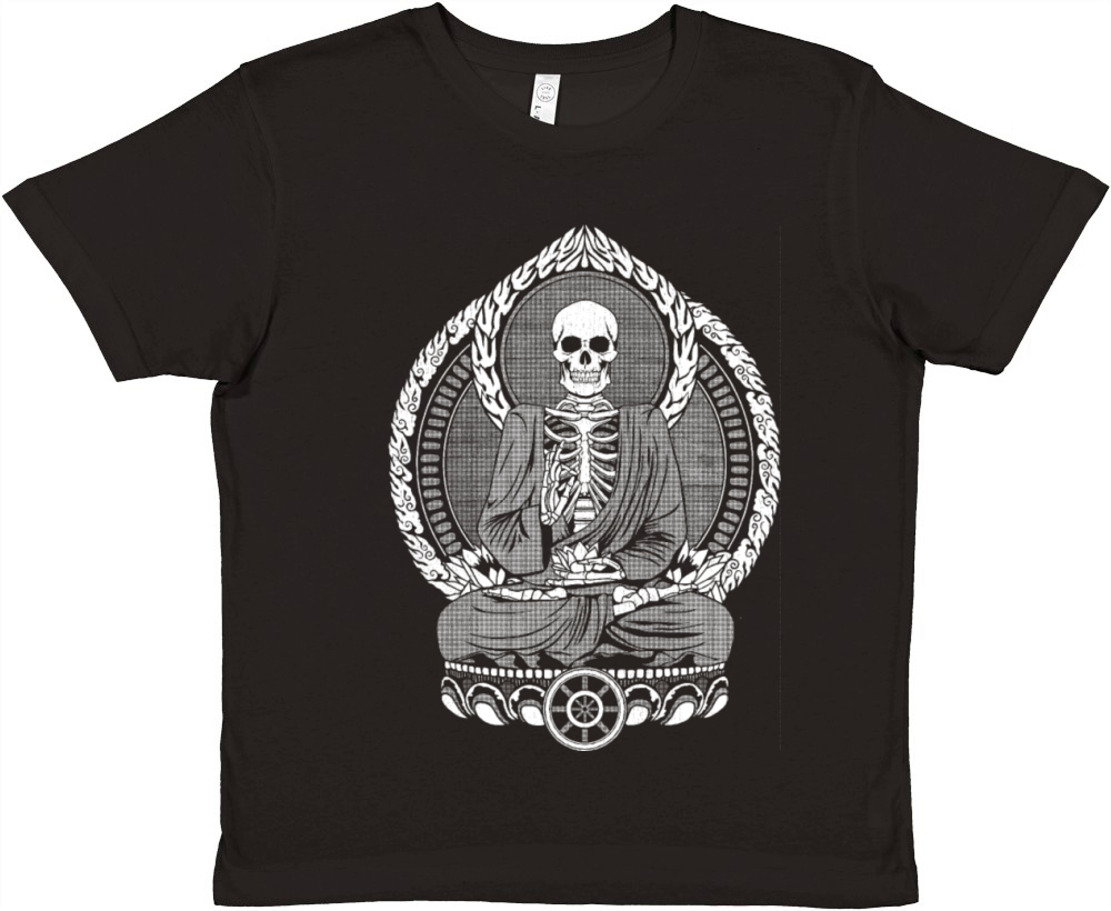 Starving Buddha Skeleton Premium Kids Crewneck T-shirt