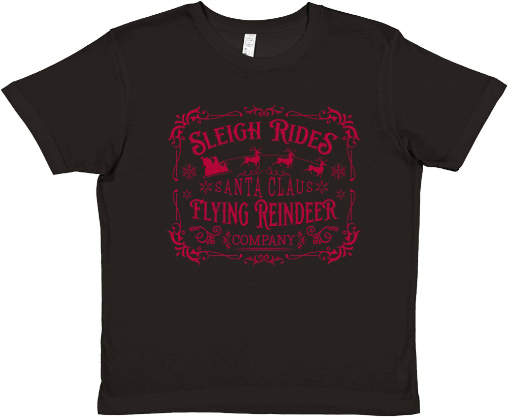 Vintage Christmas Sign Santa Claus flying Reindeer300 Premium Kids Crewneck T-shirt