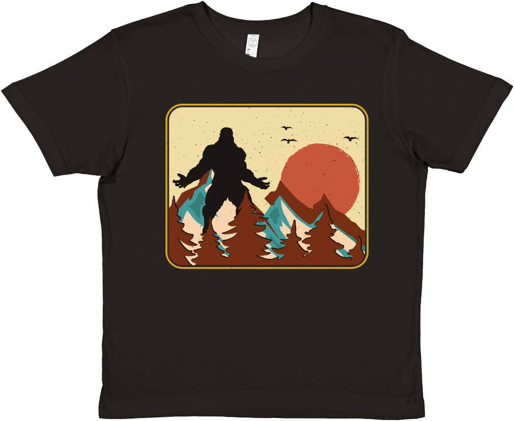 Vintage UFO Alien Bigfoot Premium Kids Crewneck T-shirt