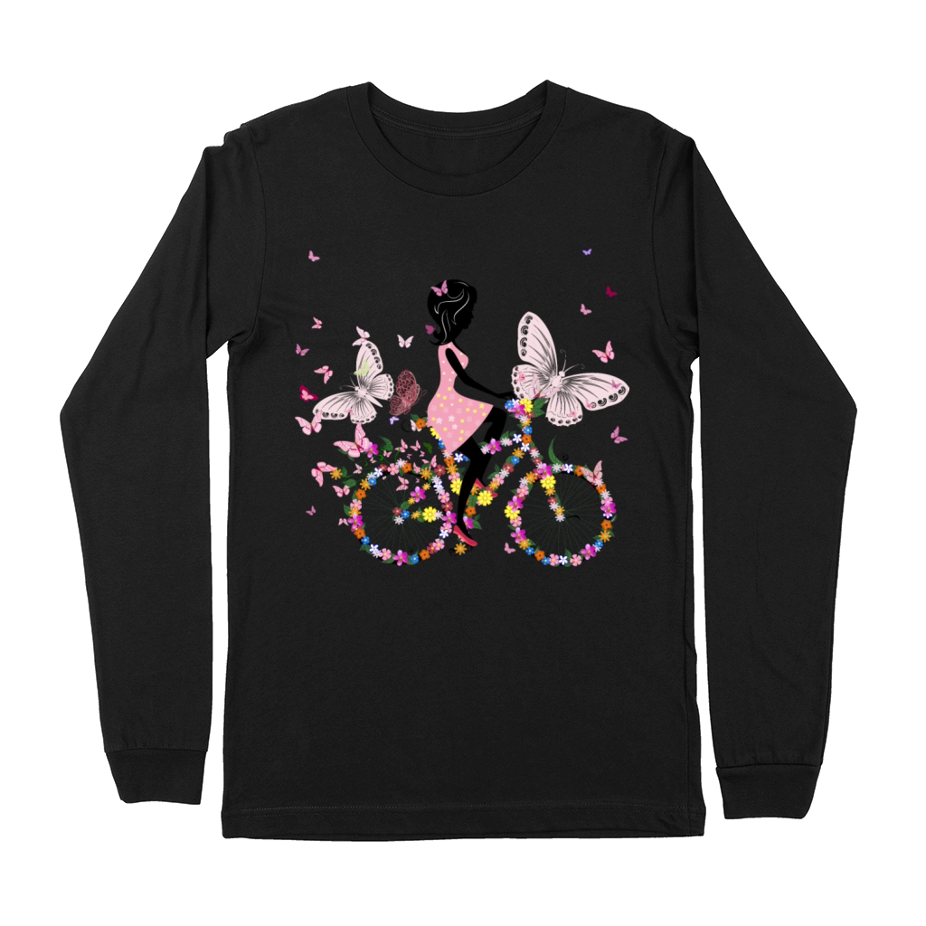 girl on a bicycle Premium Long Sleeve