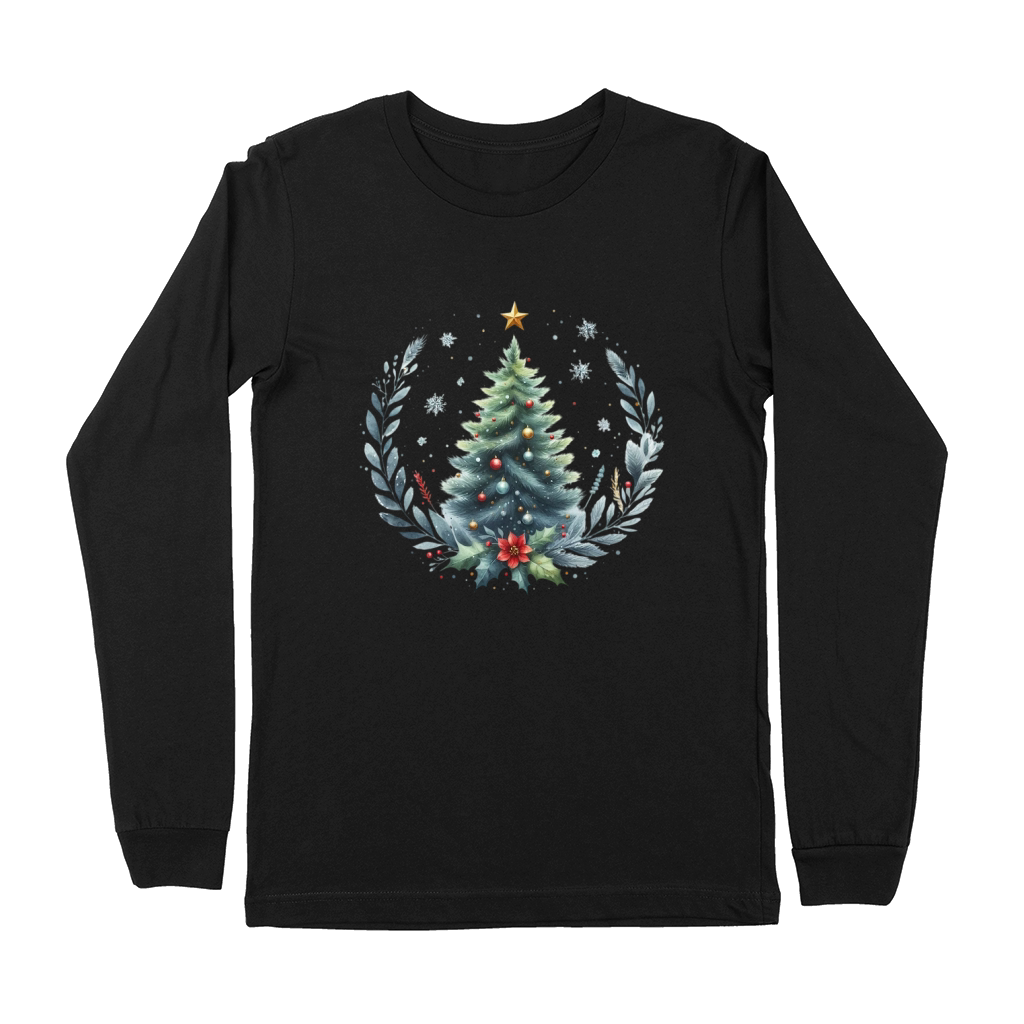 Watercolor Christmas tree Clipart Premium Long Sleeve