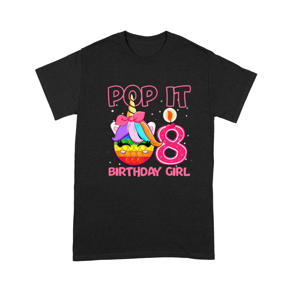 Birthday Girl Pop It 8th Birthday Unicorn Fidget Premium T-shirt