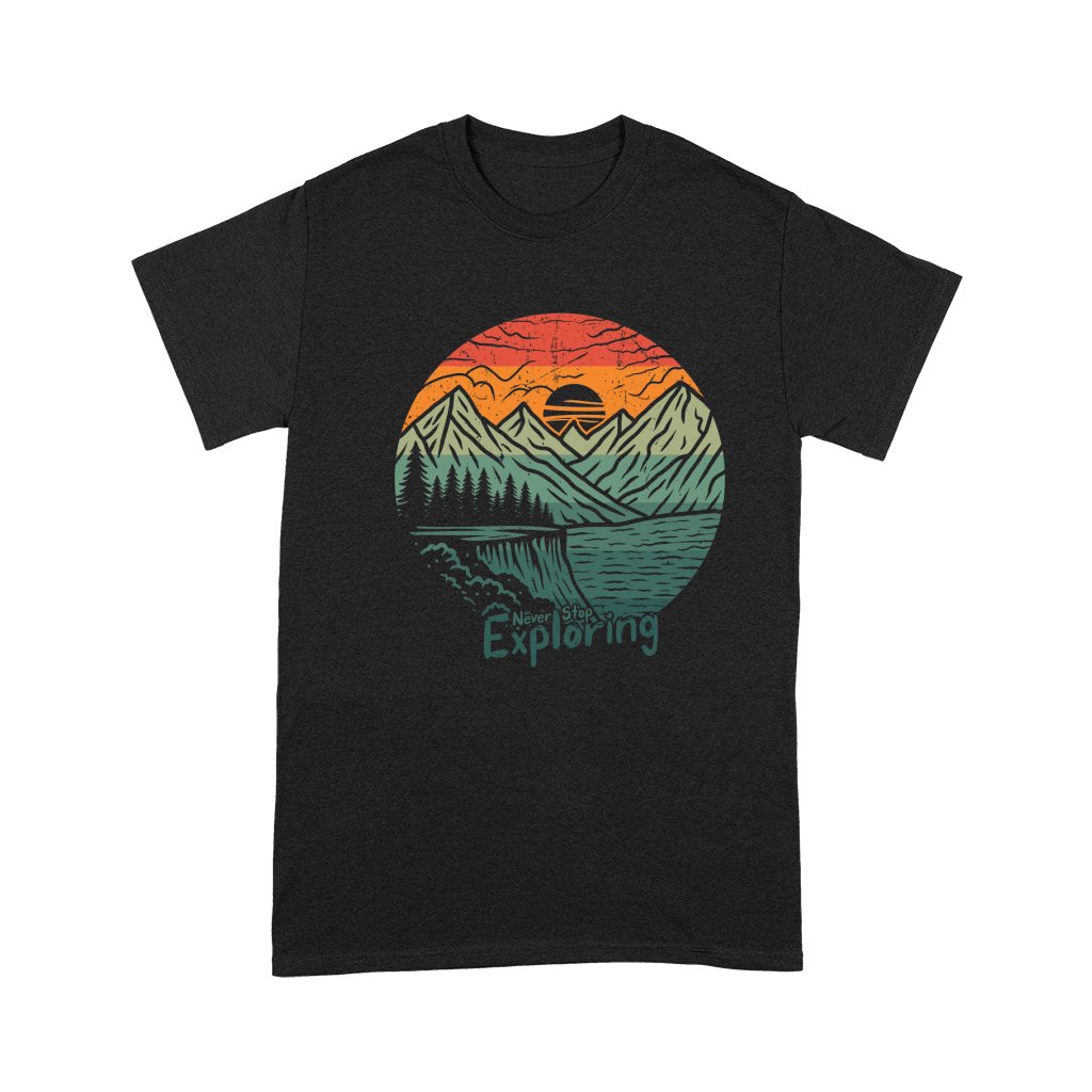 Exploring mountain adventure graphic vector art t shirt design Premium T-shirt
