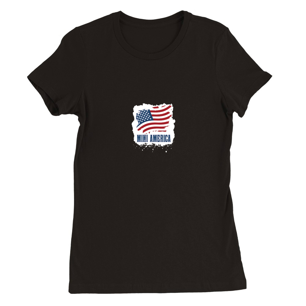 Mini america Premium Womens Crewneck T-shirt