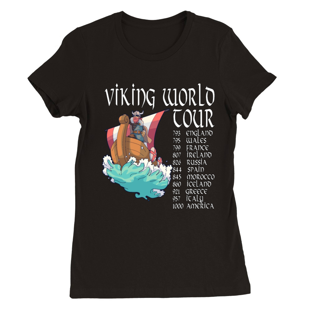 Viking World Tour Vikings Valhalla Odin for a Men Premium Womens Crewneck T-shirt