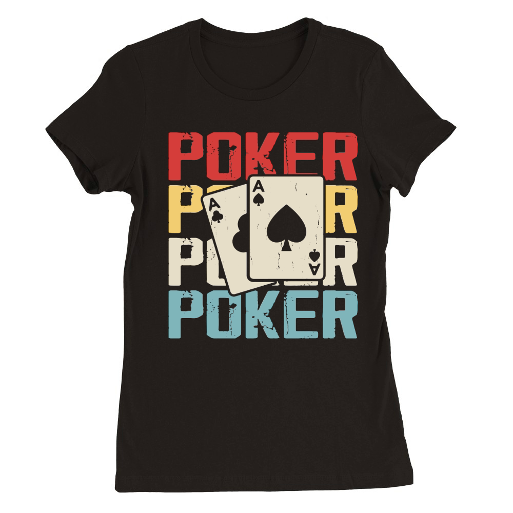 Vintage Casino Poker Premium Womens Crewneck T-shirt