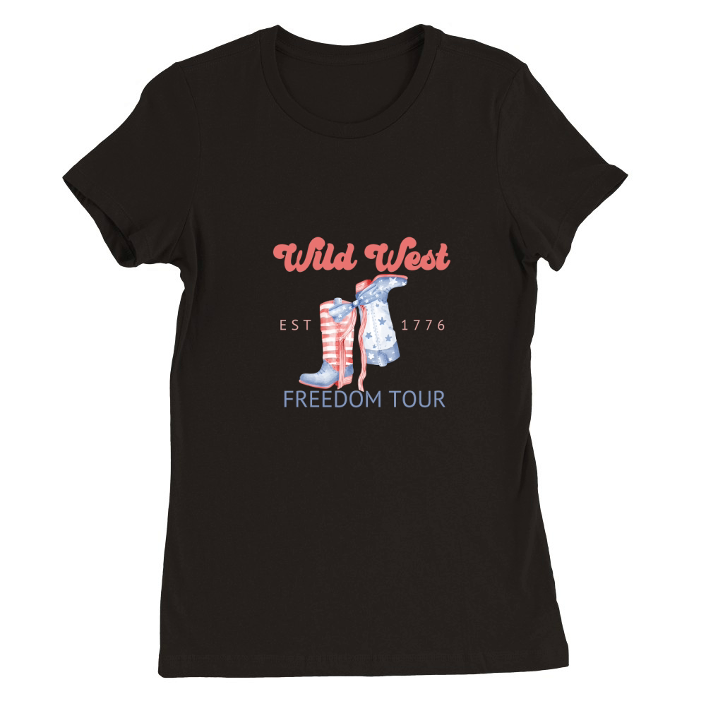 Wild west freedom tour Premium Womens Crewneck T-shirt
