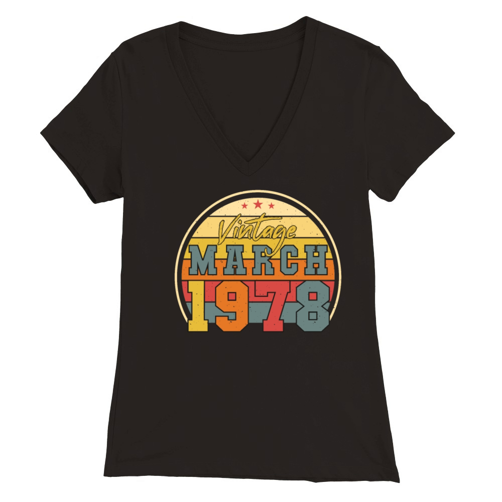 1978 March Vintage Funny Premium Womens V-Neck T-shirt