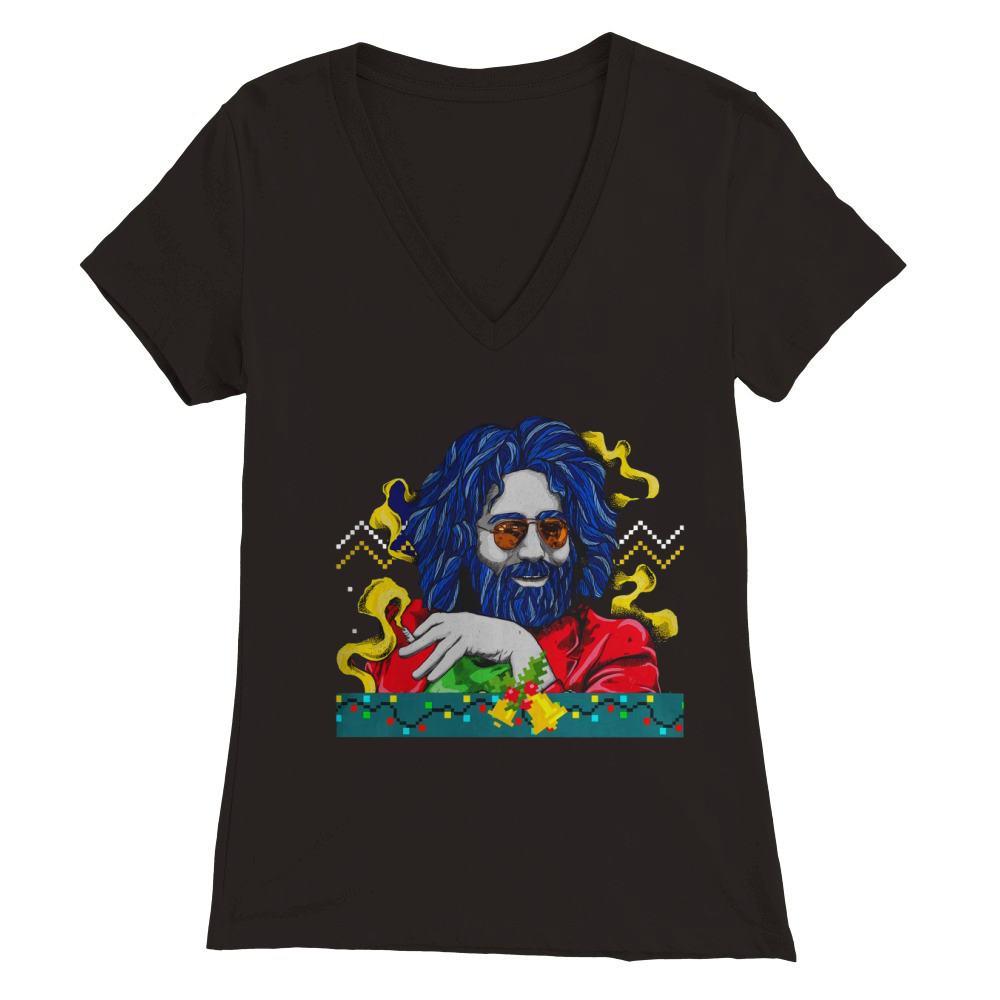 Jerry garcia Grateful Dead Merry Christmas Premium Womens V-Neck T-shirt