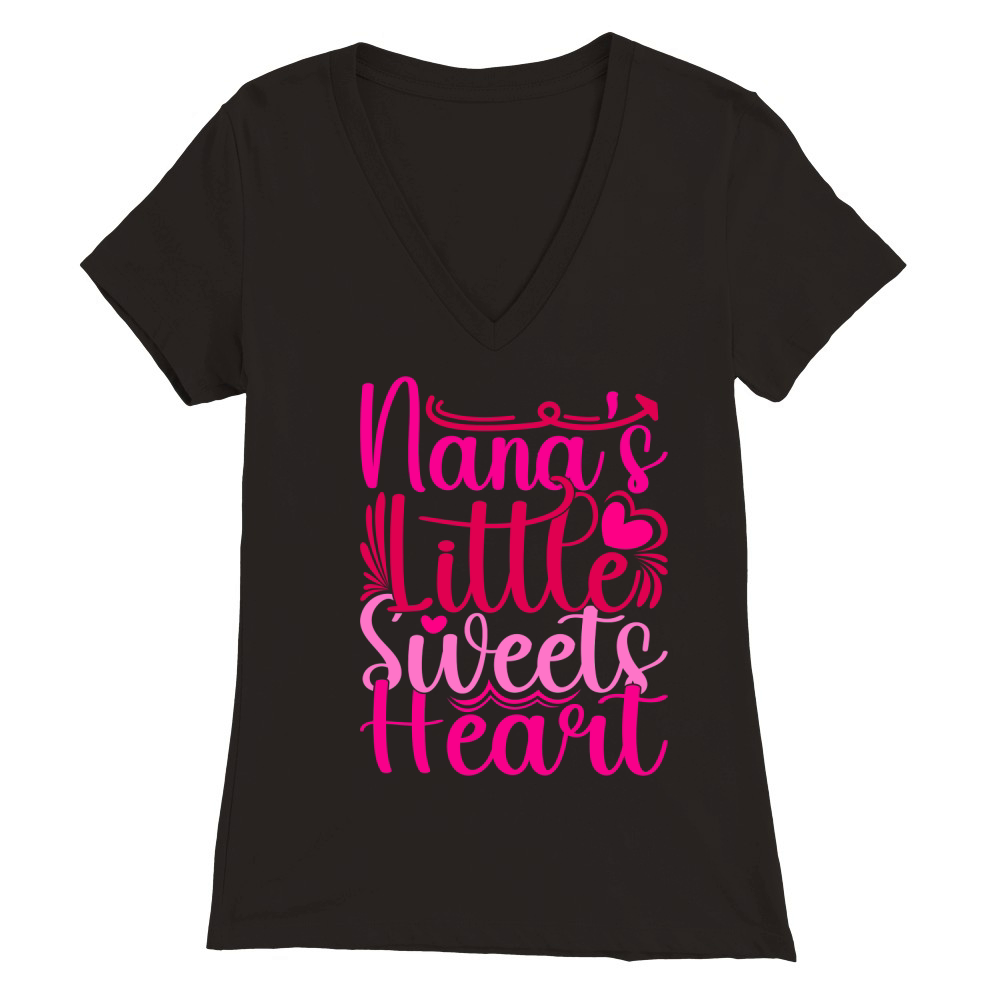 Nanas Little Sweets Heart Premium Womens V-Neck T-shirt