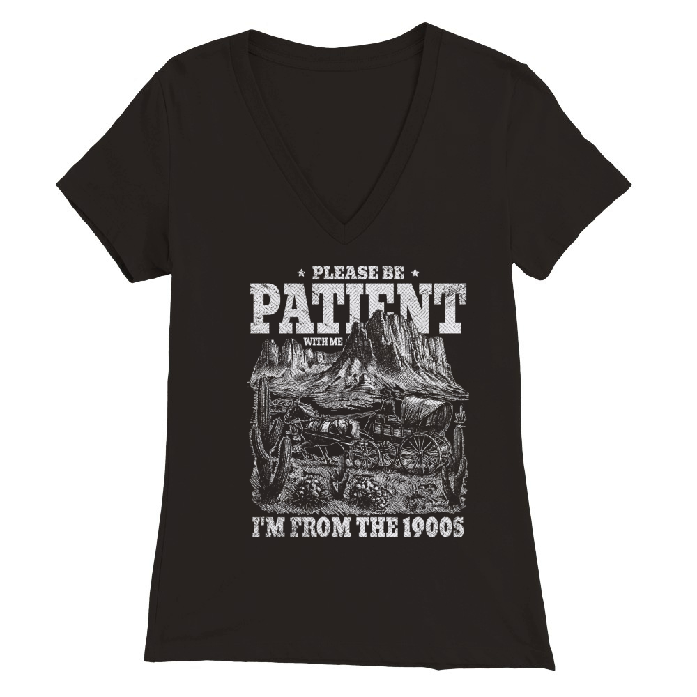 Please Be Patient With Me D White GR2 Premium Womens V-Neck T-shirt