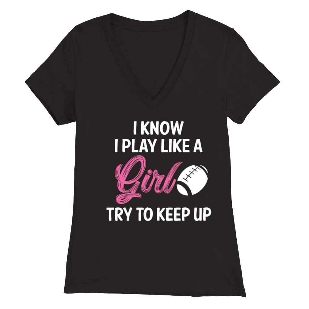 Rugby Girl Premium Womens V-Neck T-shirt