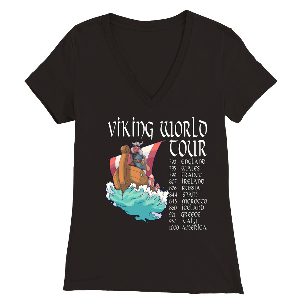 Viking World Tour Vikings Valhalla Odin for a Men Premium Womens V-Neck T-shirt