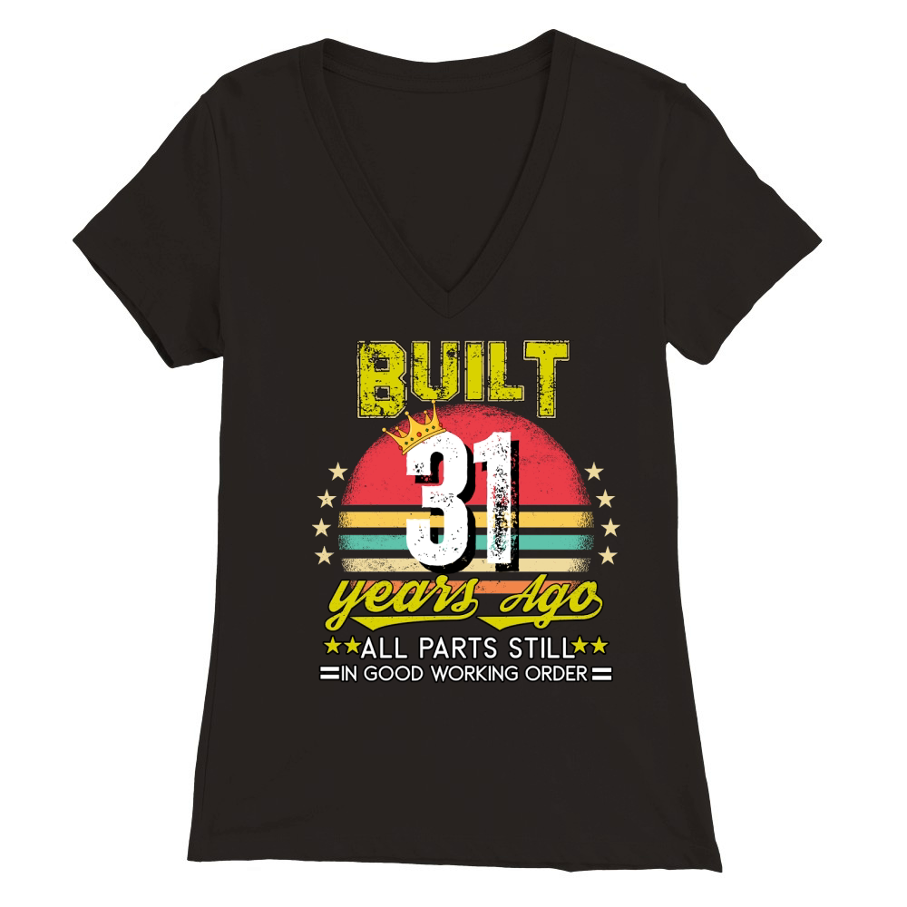 Vintage Birthday 31 Premium Womens V-Neck T-shirt