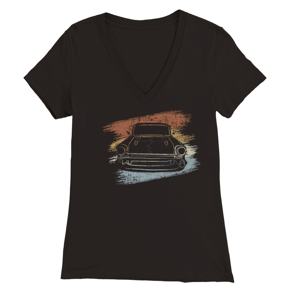 Vintage Car Premium Womens V-Neck T-shirt