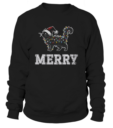 MERRY CAT WRAPPED BY CHRISTMAS LIGHTS D Color 5 GR Sweatshirt Unisex