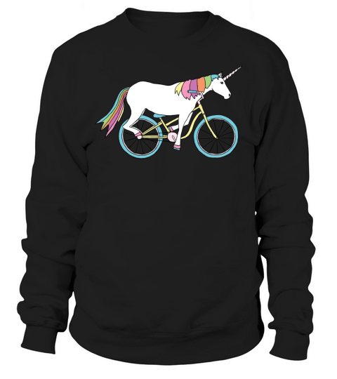 unicorn riding bike Sweatshirt Unisex