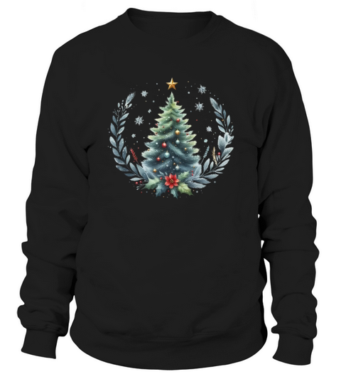 Watercolor Christmas tree Clipart Sweatshirt Unisex