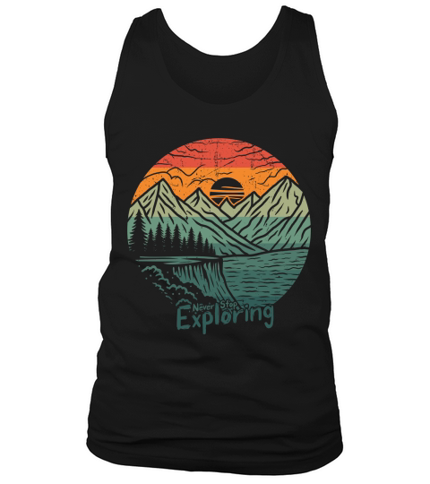 Exploring mountain adventure graphic vector art t shirt design Tank Top Unisex