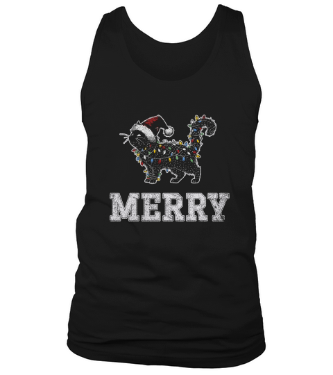 MERRY CAT WRAPPED BY CHRISTMAS LIGHTS D Color 5 GR Tank Top Unisex