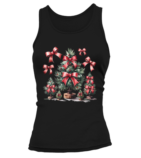 Christmas Bows and Pine Vintage Tank top Woman