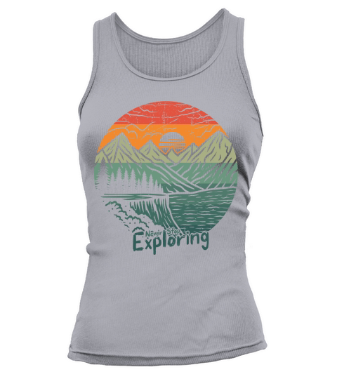 Exploring mountain adventure graphic vector art t shirt design Tank top Woman