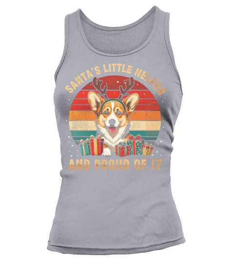Santas Little Helper And Proud Of It Corgi Christmas Tank top Woman