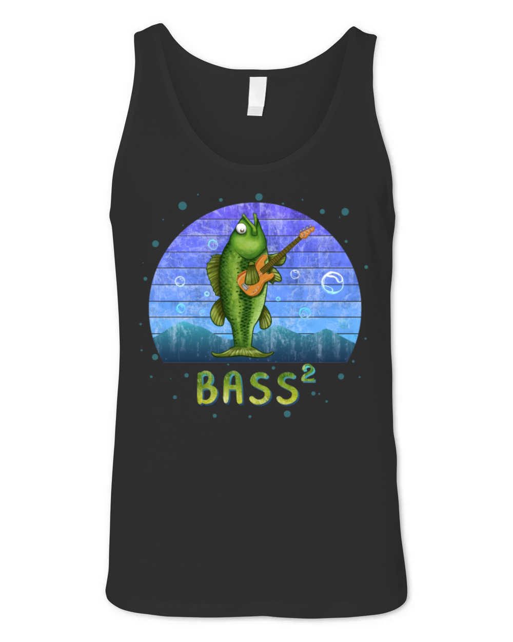 Bass 2 Guitar Fish Pun Fishing Musician Music Unisex Jersey Tank