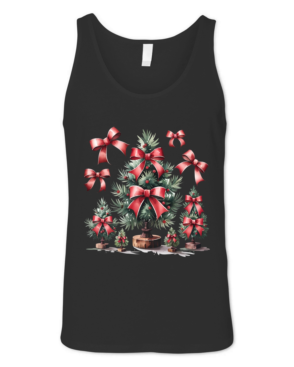 Christmas Bows and Pine Vintage Unisex Jersey Tank