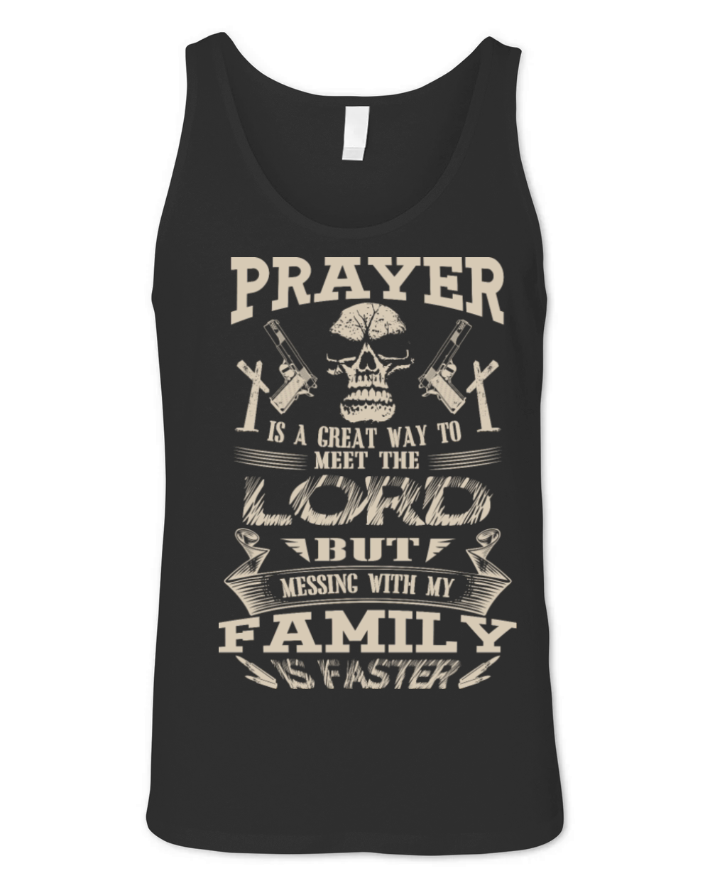 Family - Messing with my family to meet the lord Unisex Jersey Tank